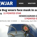 a Big Blue Bug wears face mask 2