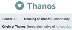 thanos name meaning