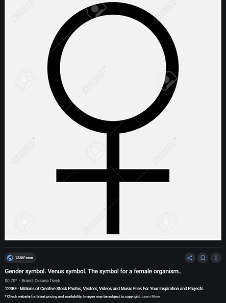 Female symbol = Venus = Mirror