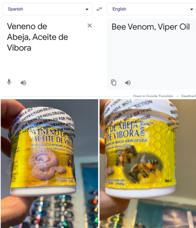 BEE VENOM, VIPER OIL blend 1