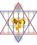 RD BLUE STAR OF DAVID with ribbon 1