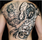 Sheep Tattoo with penis ejaculating Isotoxal Star