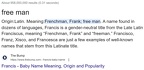 John (FRANCIS =FREE MAN ) Descendant of a Foreign Helper Gallagher