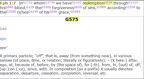Ephesians 1.7 - Strongs G575 - a primary particle 'off'