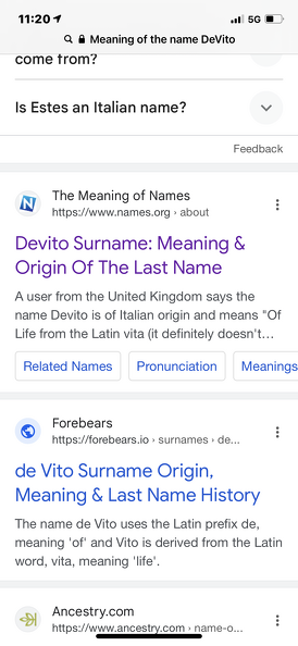 DEVITO name meaning - Life