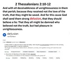 2 Thessalonians 2.10-12 - delusion blend
