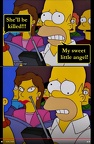 Simpsons-SWEET Little ANGEL=1 eye UP-1 EYE Down with text